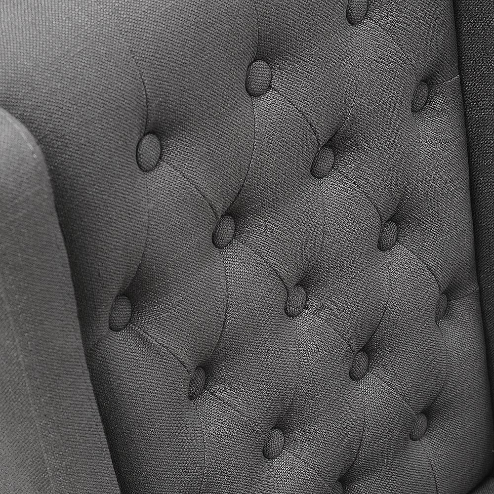 Foxglove Winged Buttoned Chair - Charcoal Grey – image 2