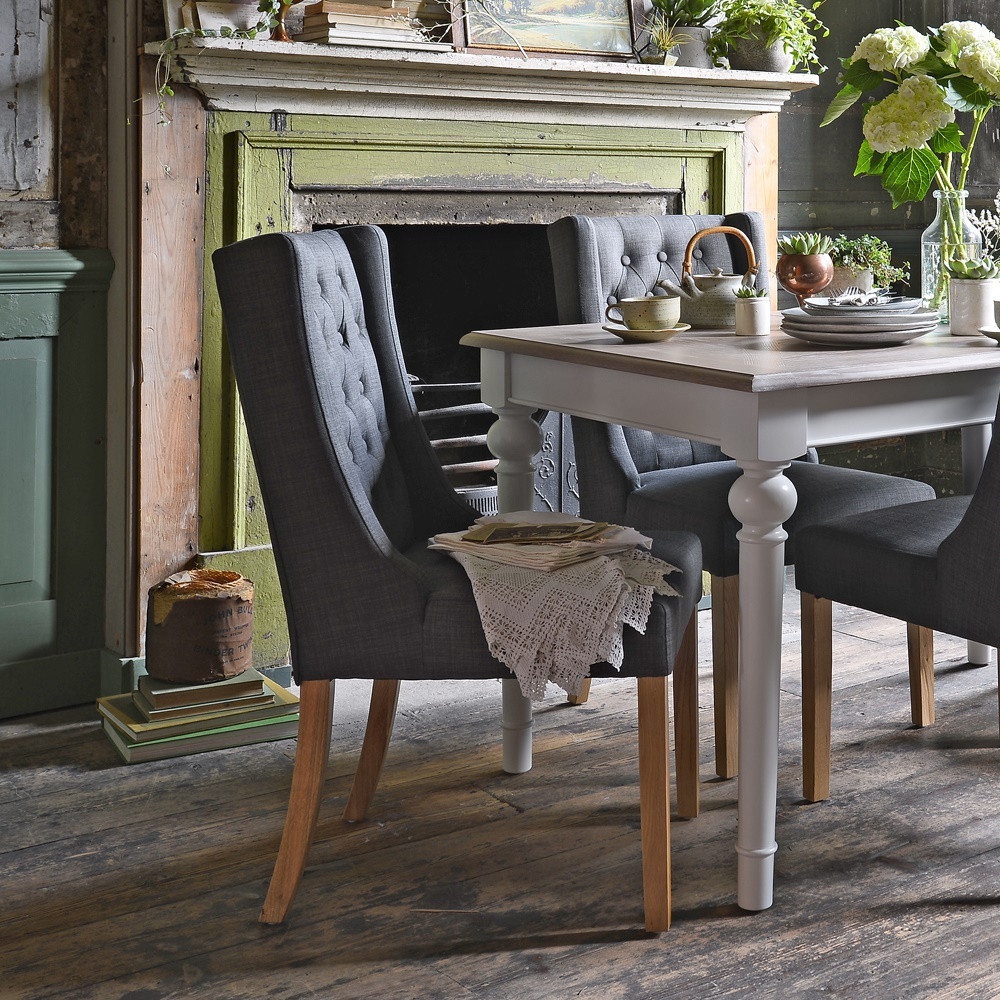 Foxglove Winged Buttoned Chair - Charcoal Grey – image 4