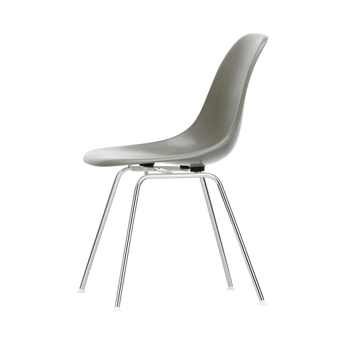 DSX Fiberglass Side Chair Raw Umber & Chrome – image 1