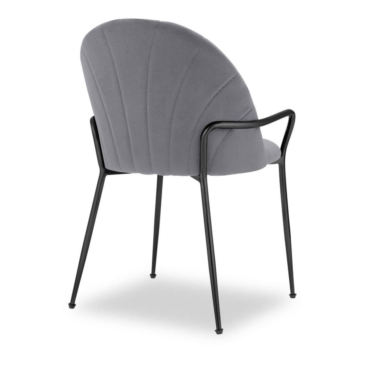 £40 Off Sylvia Carver Dining Chair, Grey Velvet & Black Leg Colour: Black – image 5