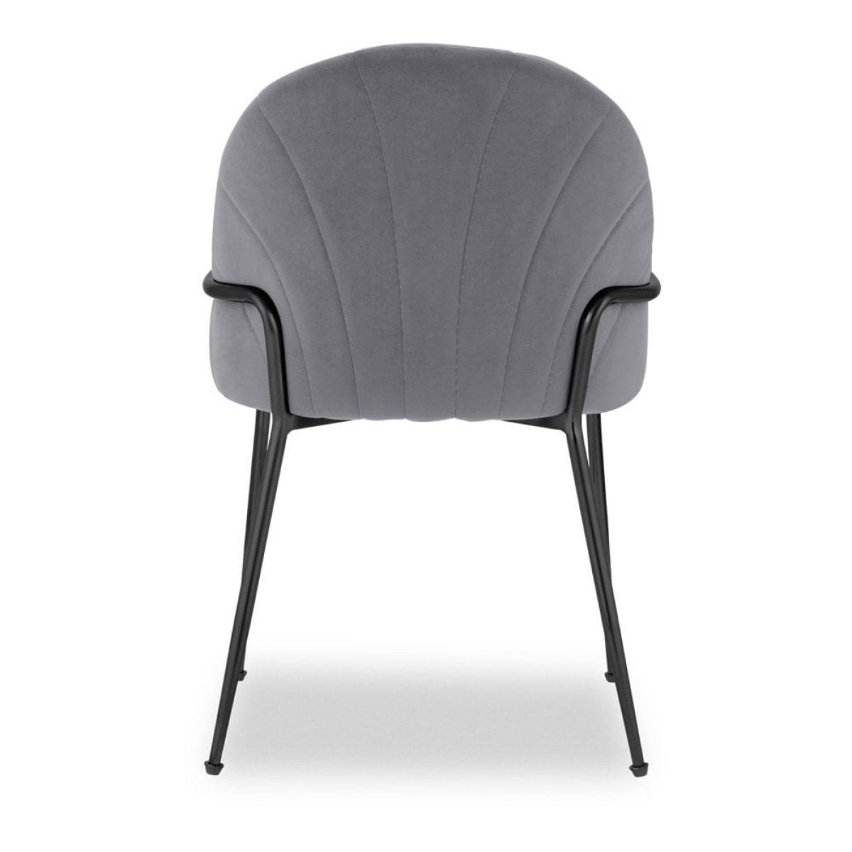 £40 Off Sylvia Carver Dining Chair, Grey Velvet & Black Leg Colour: Black – image 6