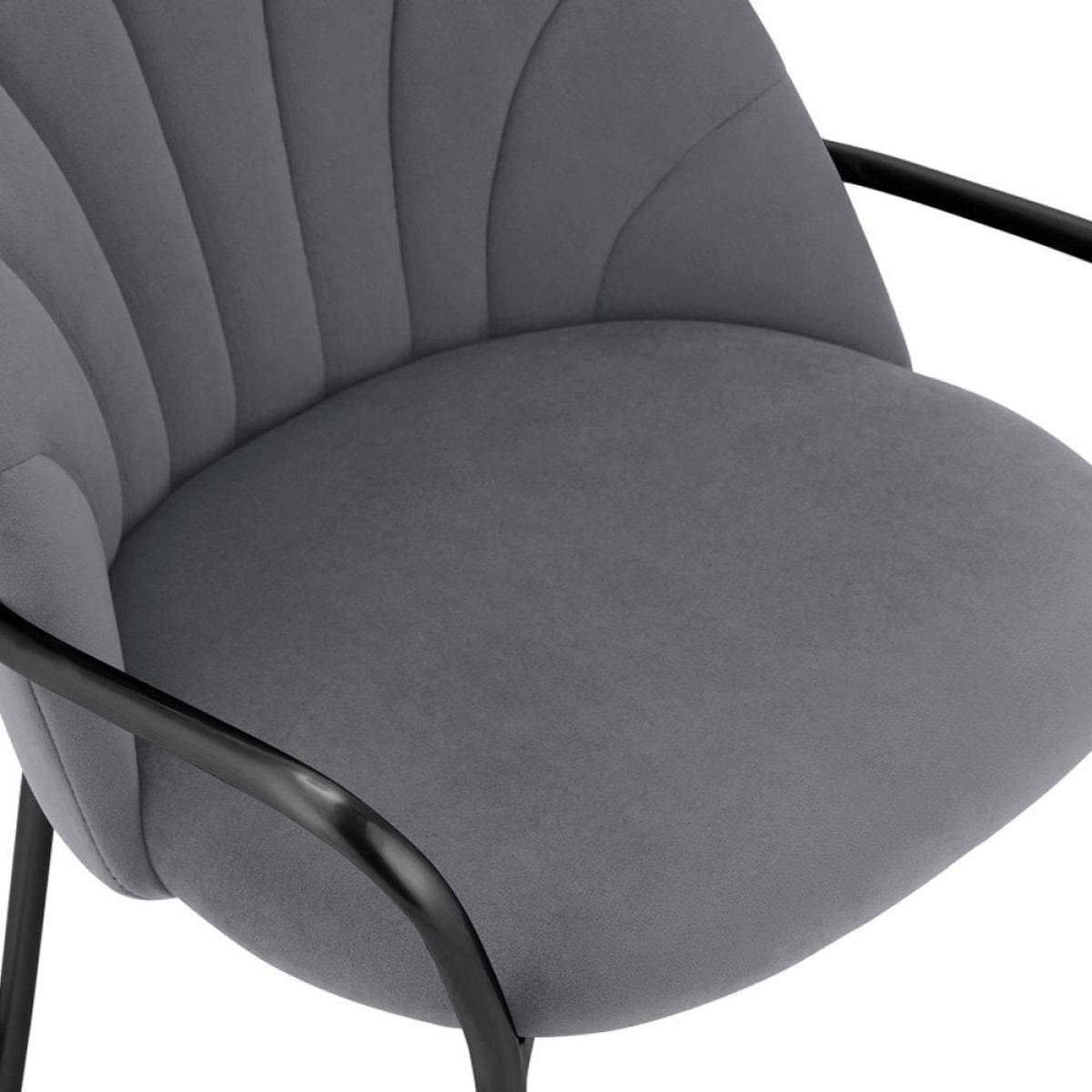 £40 Off Sylvia Carver Dining Chair, Grey Velvet & Black Leg Colour: Black – image 7