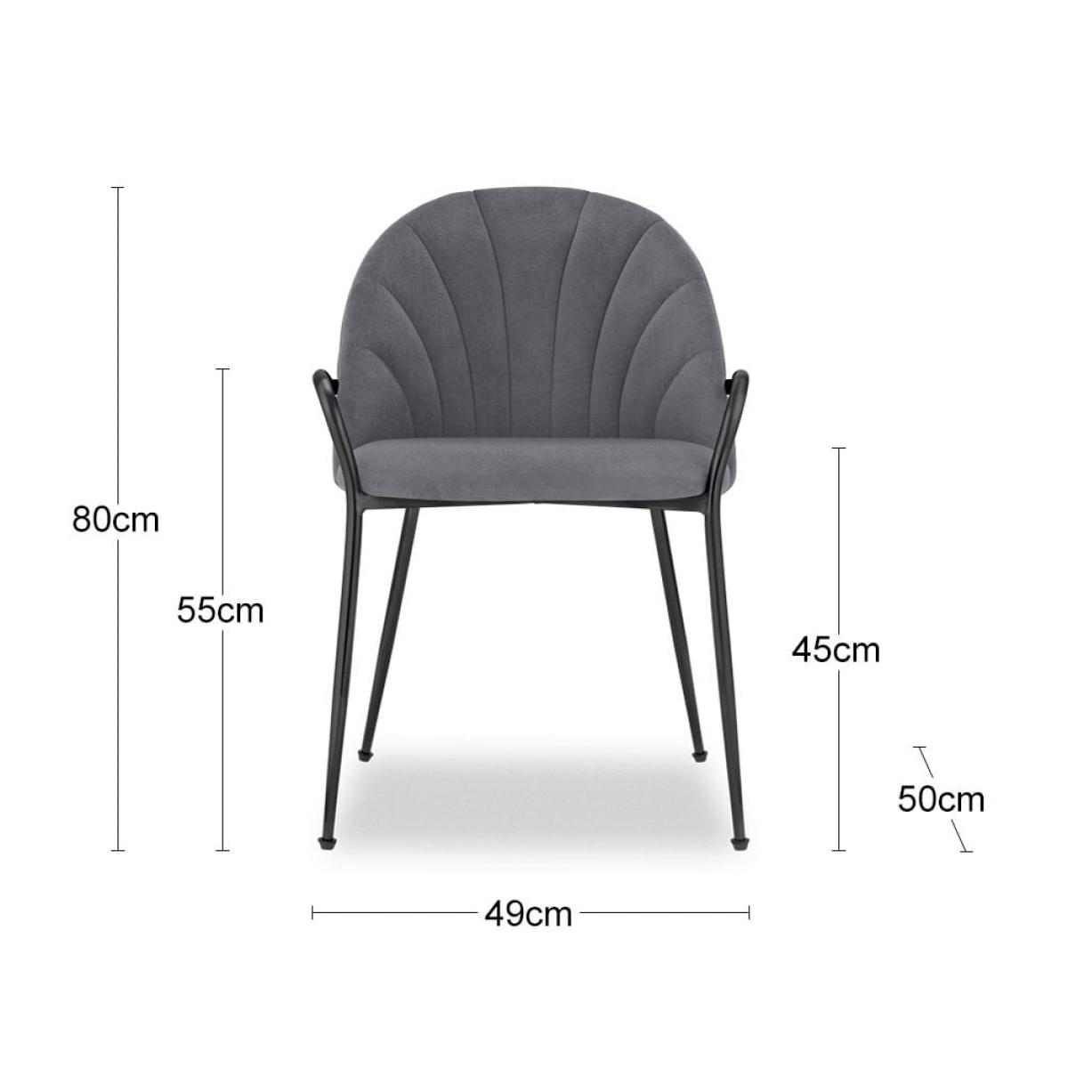 £40 Off Sylvia Carver Dining Chair, Grey Velvet & Black Leg Colour: Black – image 9