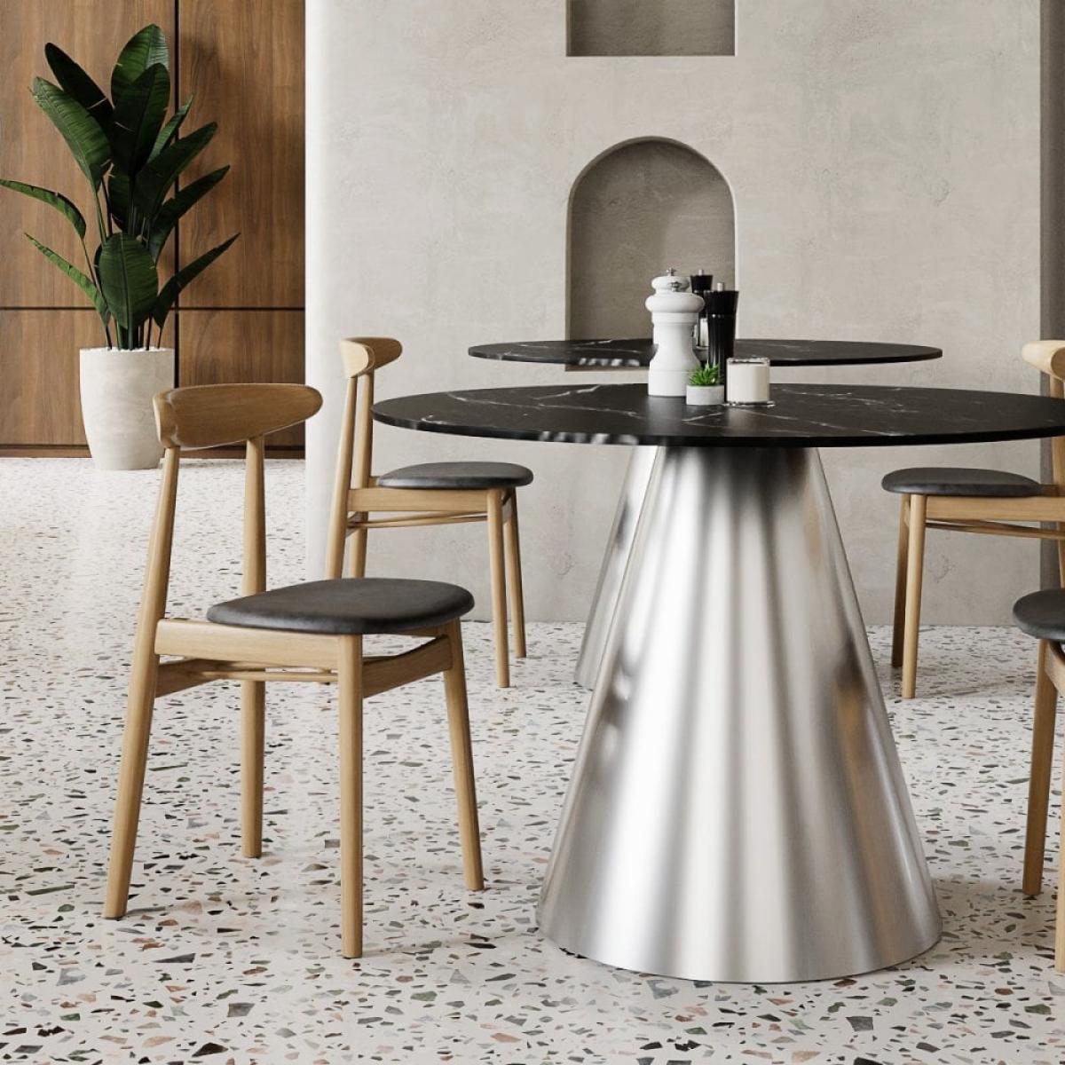 Finn Wooden Dining Chair, Oak & Vintage Black – image 2