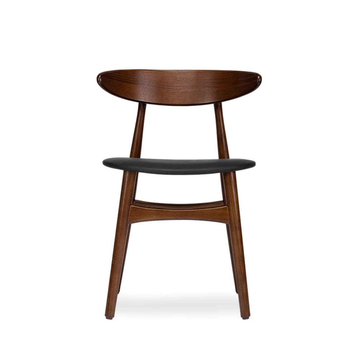 Malmros Wooden Dining Chair, Noir Black & Walnut – image 2