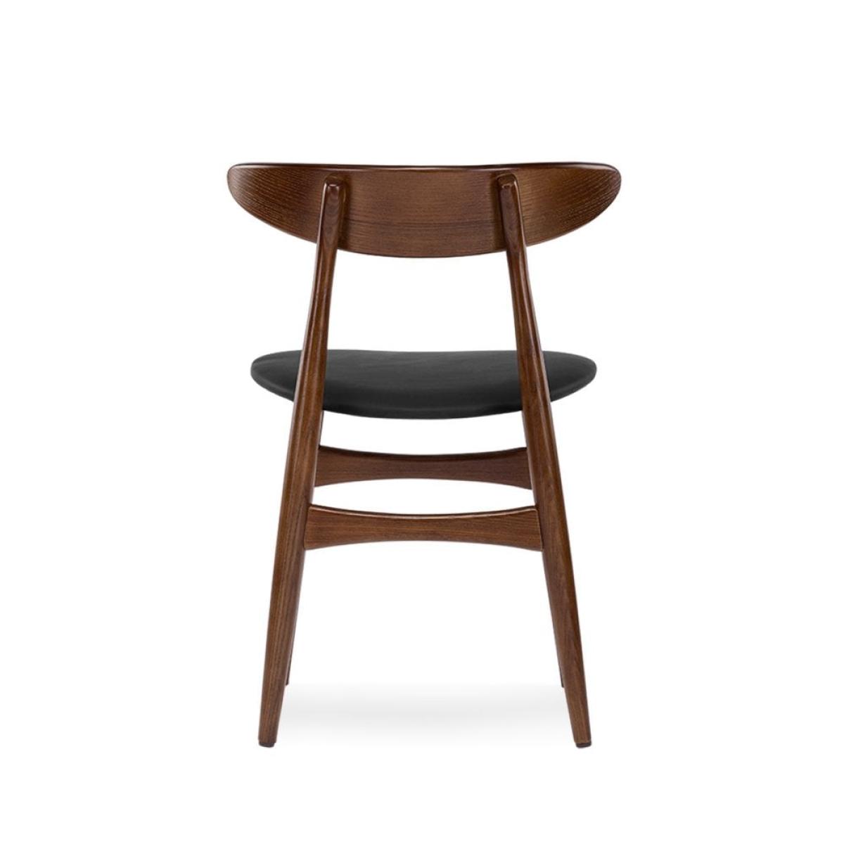 Malmros Wooden Dining Chair, Noir Black & Walnut – image 6