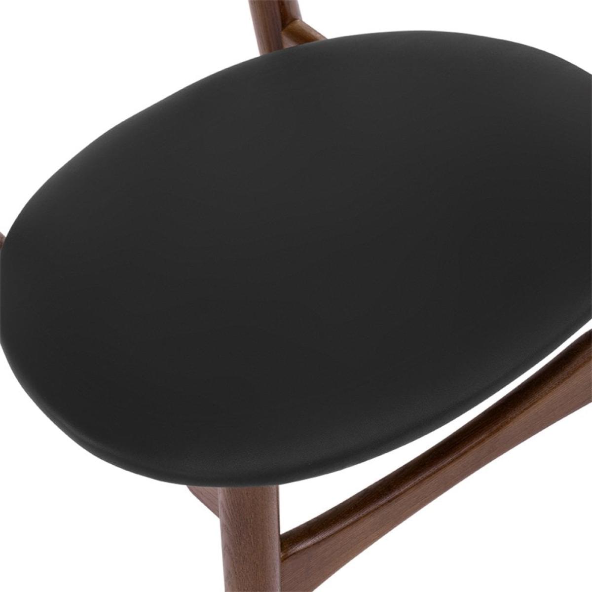Malmros Wooden Dining Chair, Noir Black & Walnut – image 7