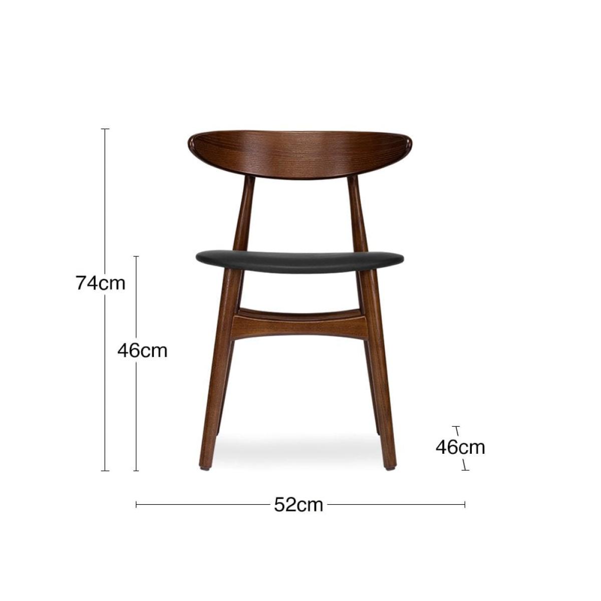 Malmros Wooden Dining Chair, Noir Black & Walnut – image 8