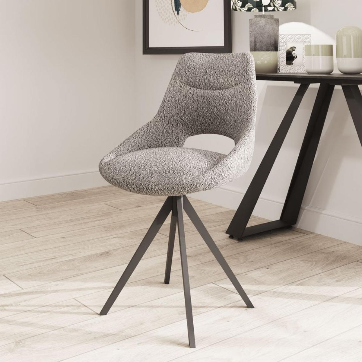 Theodor Set of 2 Dining Chairs, Grey Boucle – image 2