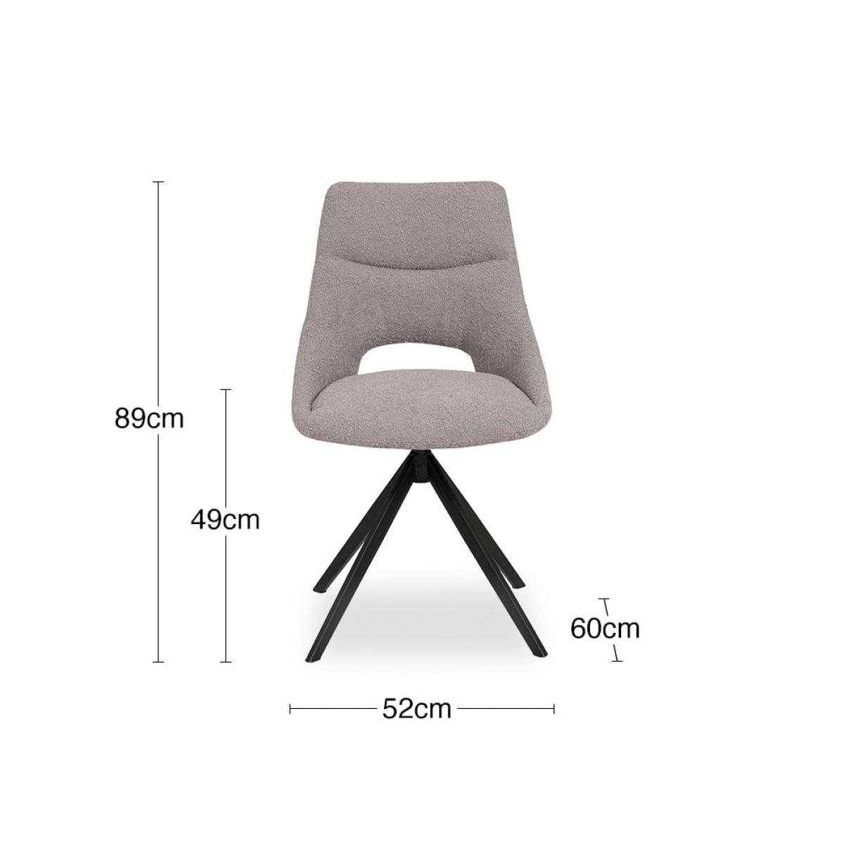 Theodor Set of 2 Dining Chairs, Grey Boucle – image 8