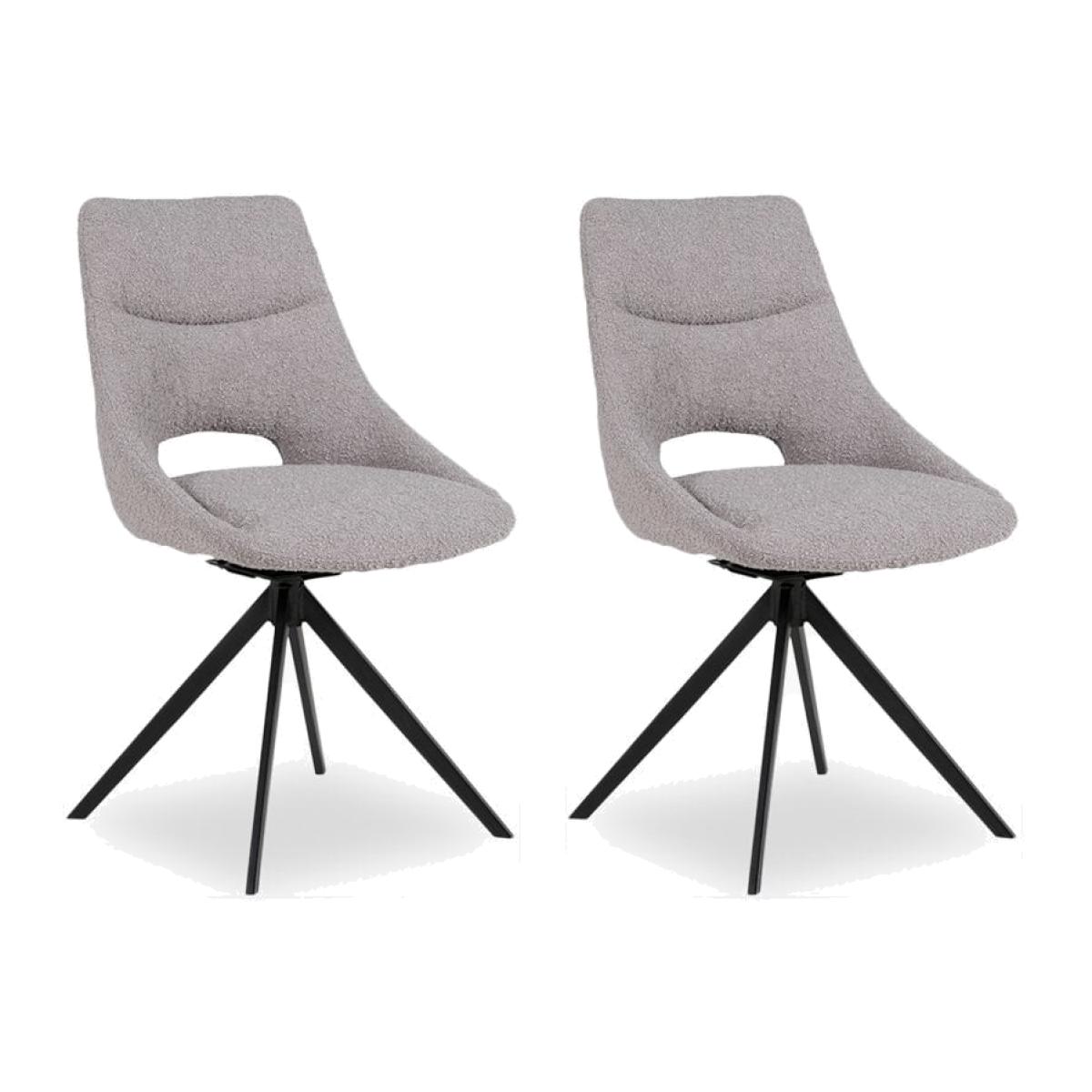 Theodor Set of 2 Dining Chairs, Grey Boucle – image 1