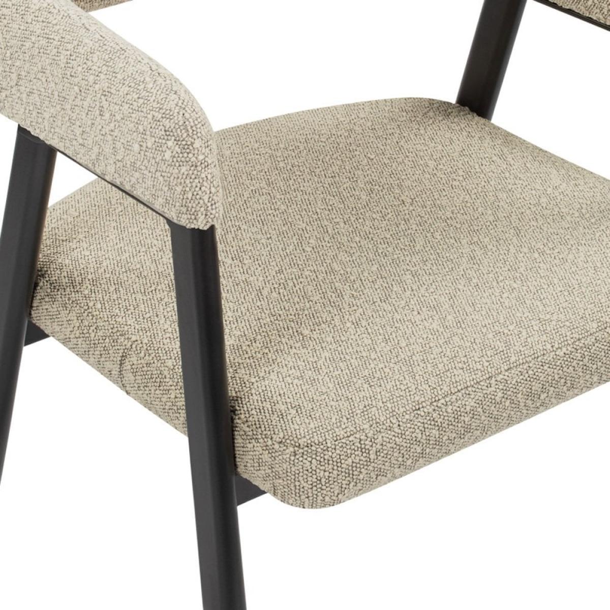 £260 Off Ibiza & Presley 4 Chairs Dining Set, Black & Speckled Stone Sustainable Boucle – image 4