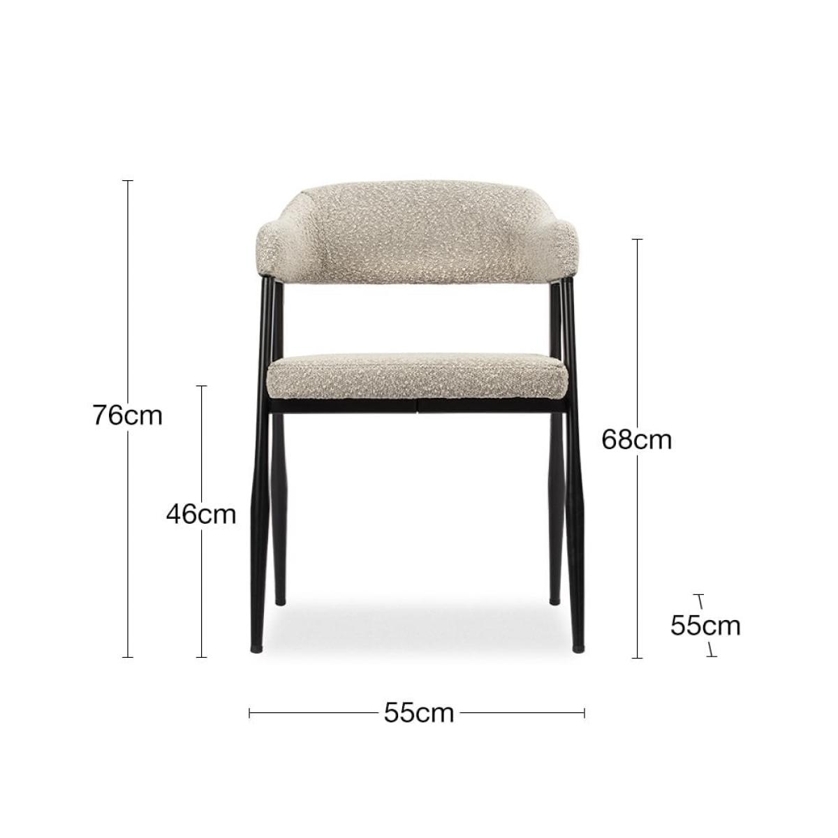 £260 Off Ibiza & Presley 4 Chairs Dining Set, Black & Speckled Stone Sustainable Boucle – image 7