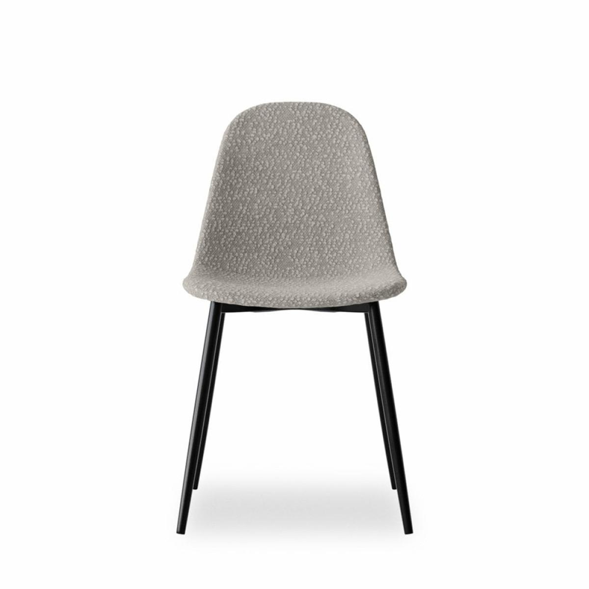 Rayner Dining Chair, Speckled Stone Sustainable Boucle Leg Colour: Black – image 2