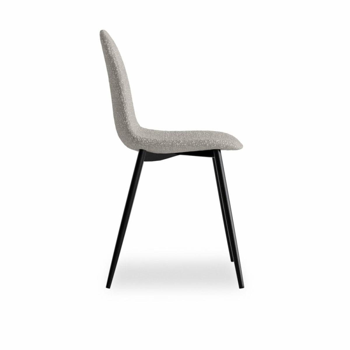 Rayner Dining Chair, Speckled Stone Sustainable Boucle Leg Colour: Black – image 4
