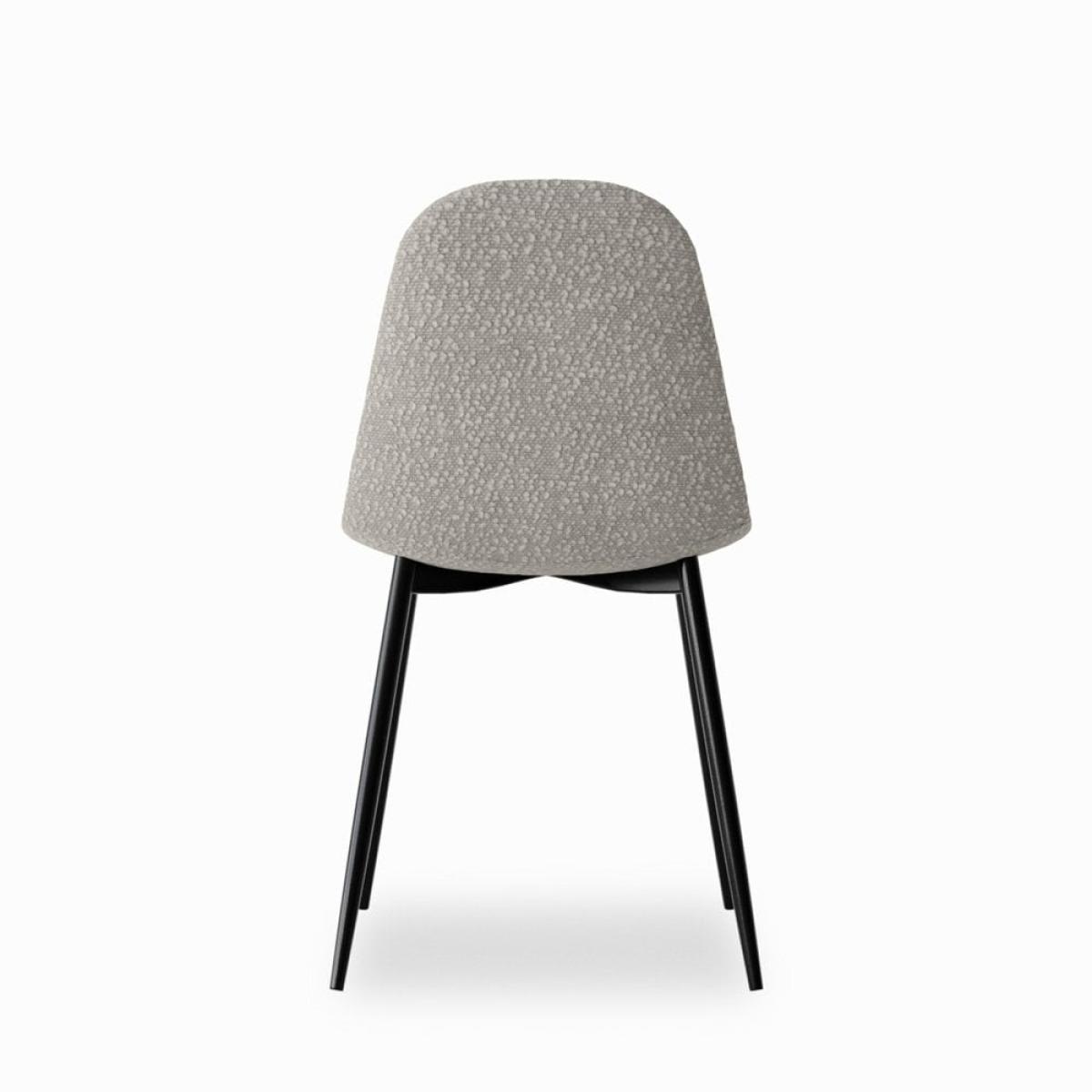 Rayner Dining Chair, Speckled Stone Sustainable Boucle Leg Colour: Black – image 5
