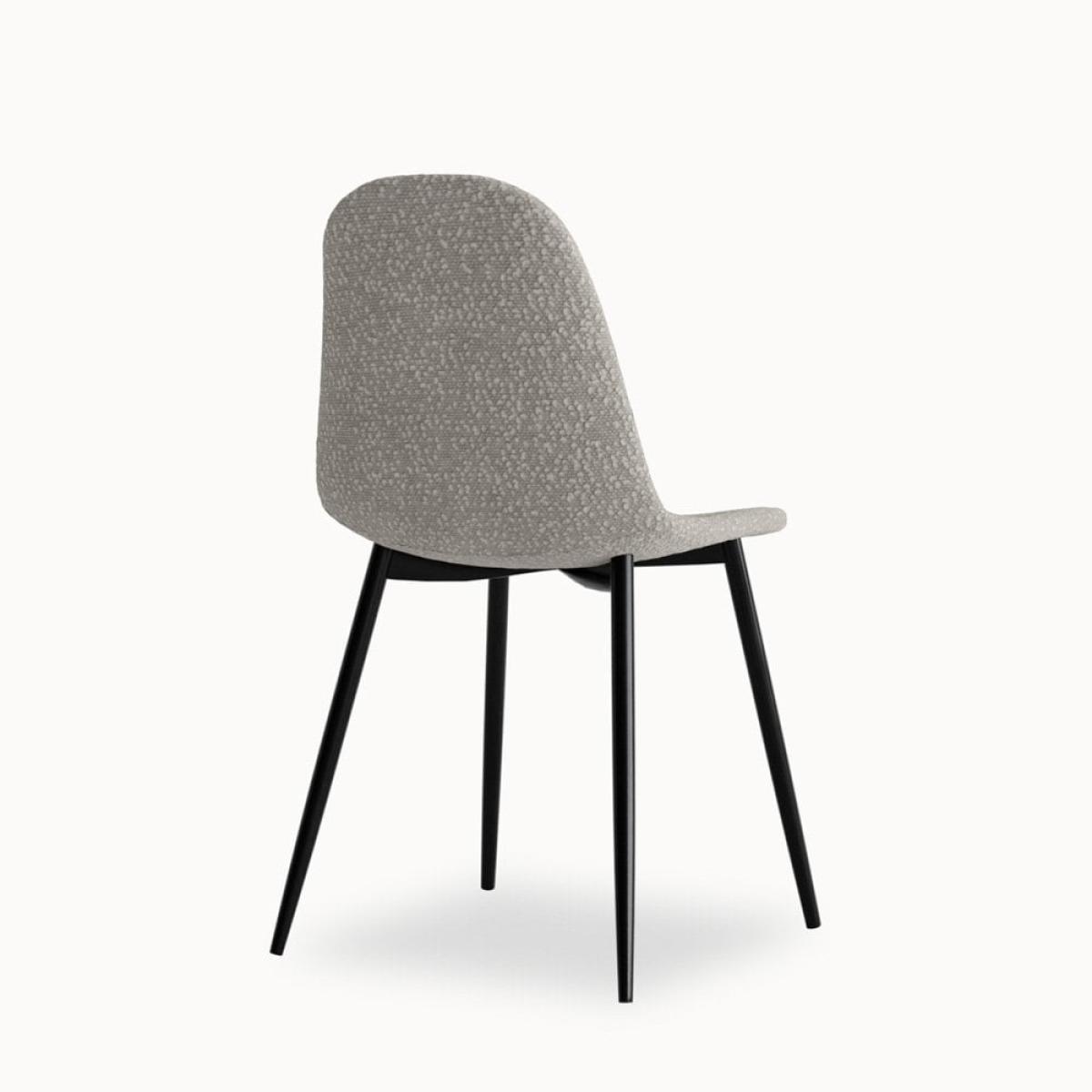 Rayner Dining Chair, Speckled Stone Sustainable Boucle Leg Colour: Black – image 6