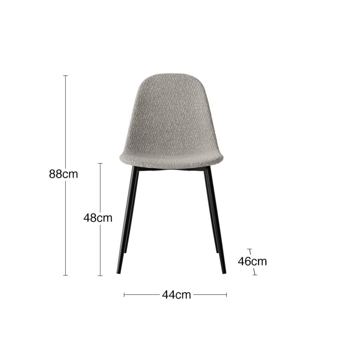 Rayner Dining Chair, Speckled Stone Sustainable Boucle Leg Colour: Black – image 7