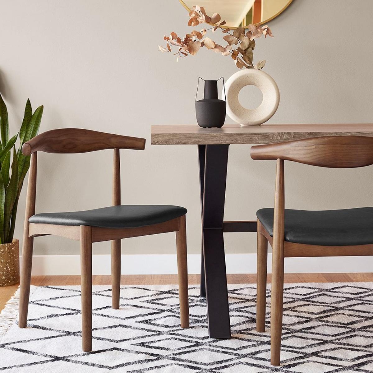 Aalborg Dining Chair, Walnut & Black – image 2