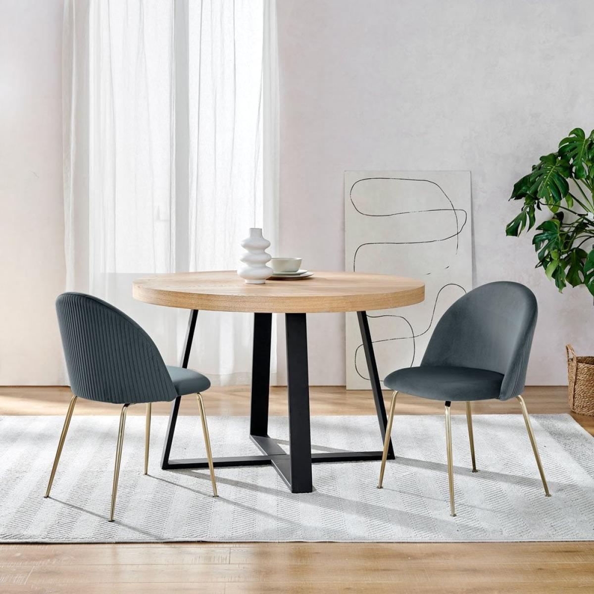 Nova Dining Chair, Midnight Grey Recycled Velvet Leg Colour: Chrome – image 3