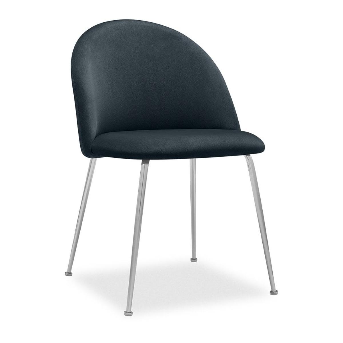 Nova Dining Chair, Midnight Grey Recycled Velvet Leg Colour: Chrome – image 5