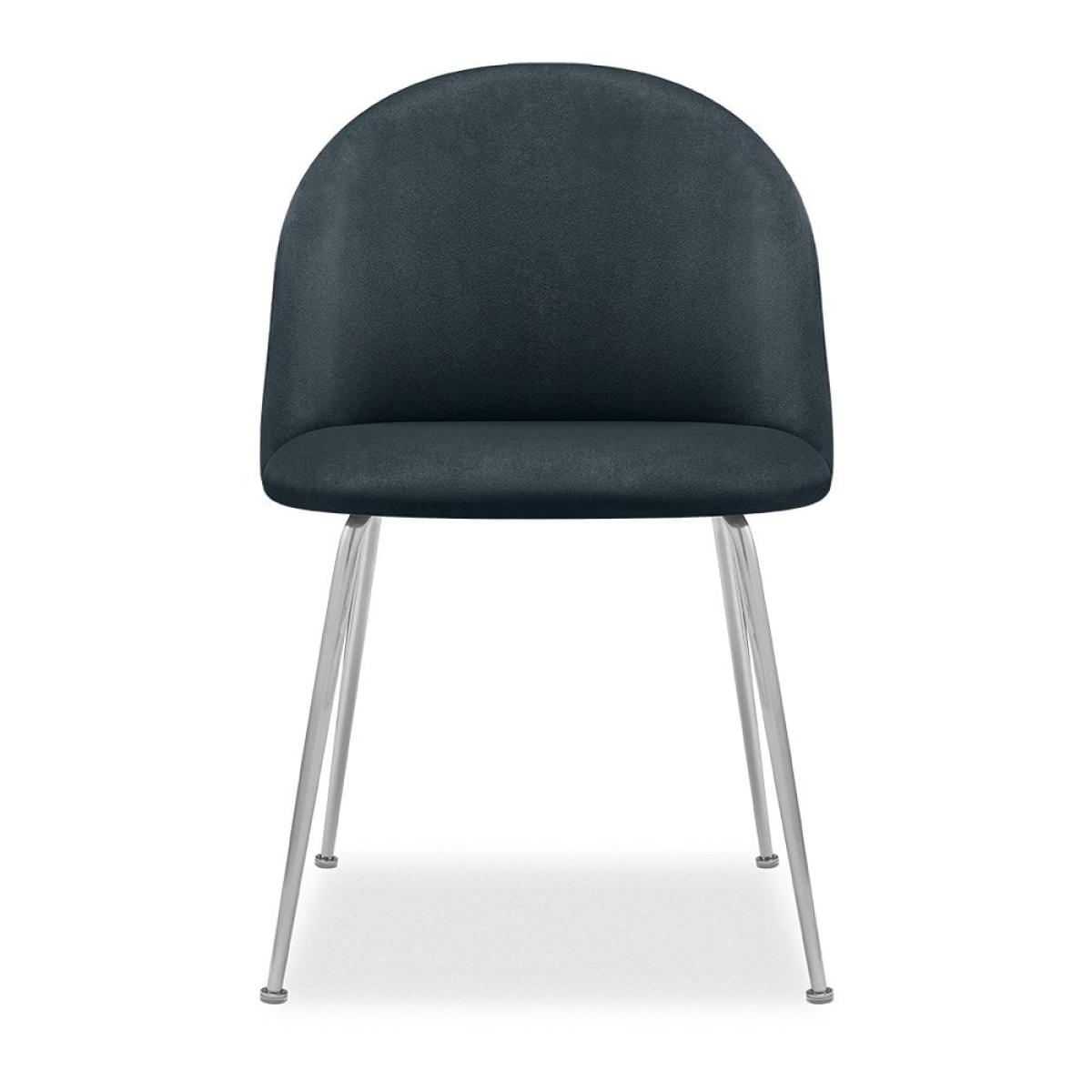 Nova Dining Chair, Midnight Grey Recycled Velvet Leg Colour: Chrome – image 6