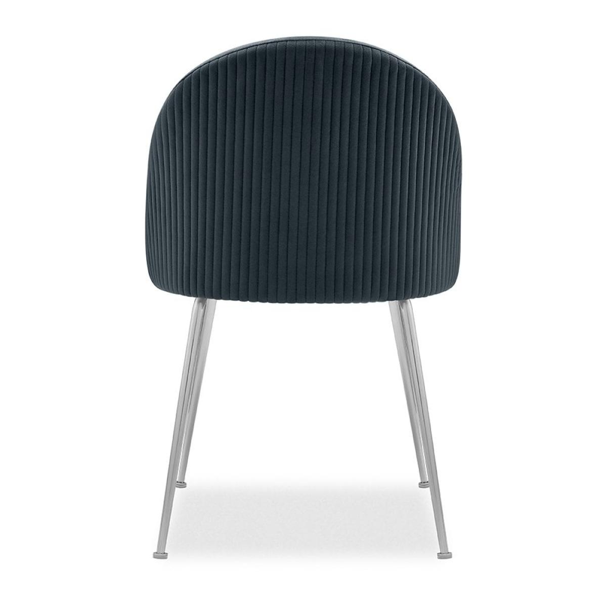 Nova Dining Chair, Midnight Grey Recycled Velvet Leg Colour: Chrome – image 7