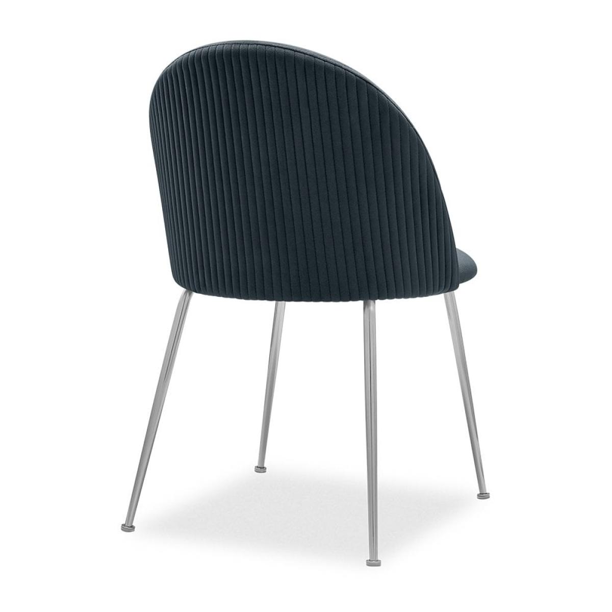 Nova Dining Chair, Midnight Grey Recycled Velvet Leg Colour: Chrome – image 8