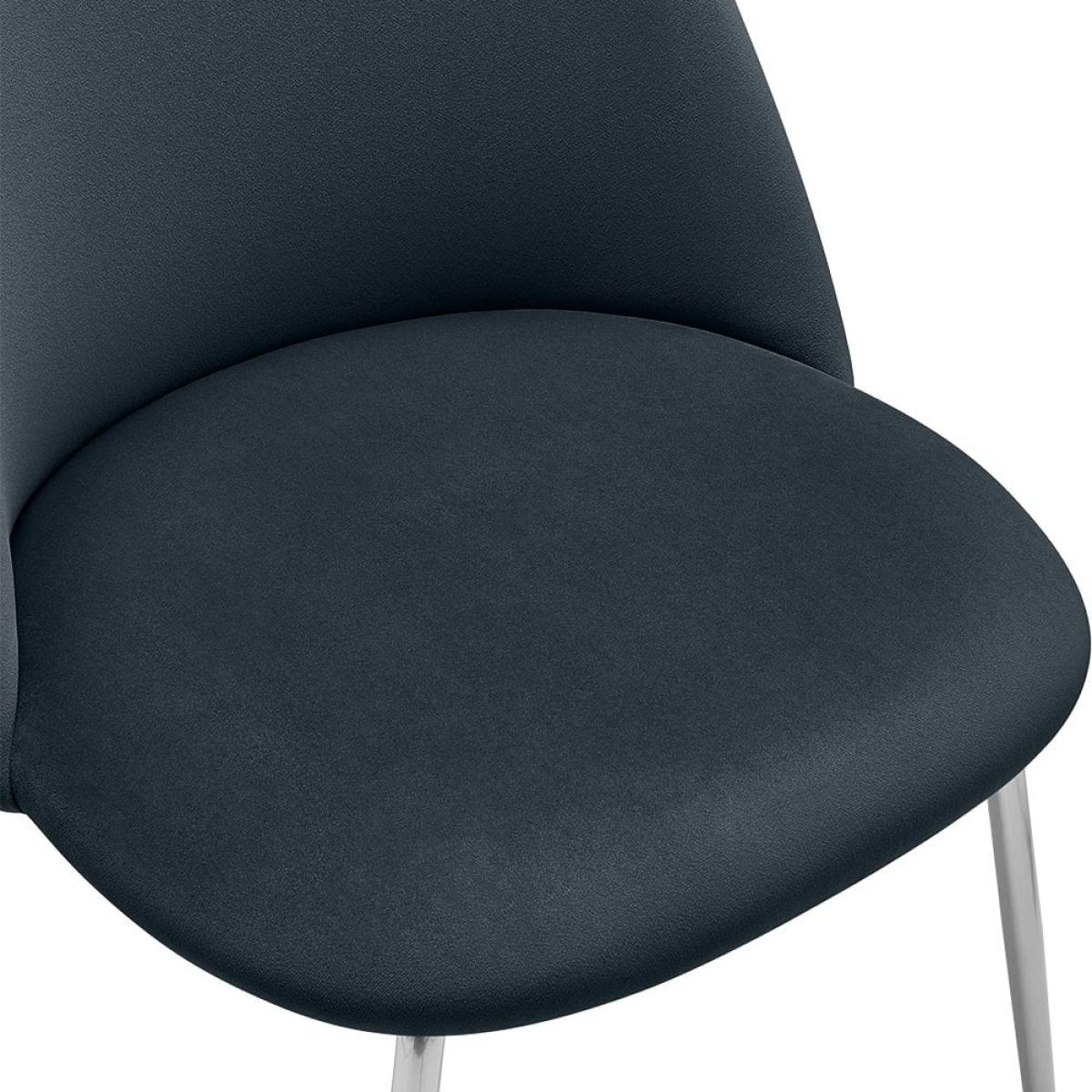 Nova Dining Chair, Midnight Grey Recycled Velvet Leg Colour: Chrome – image 9