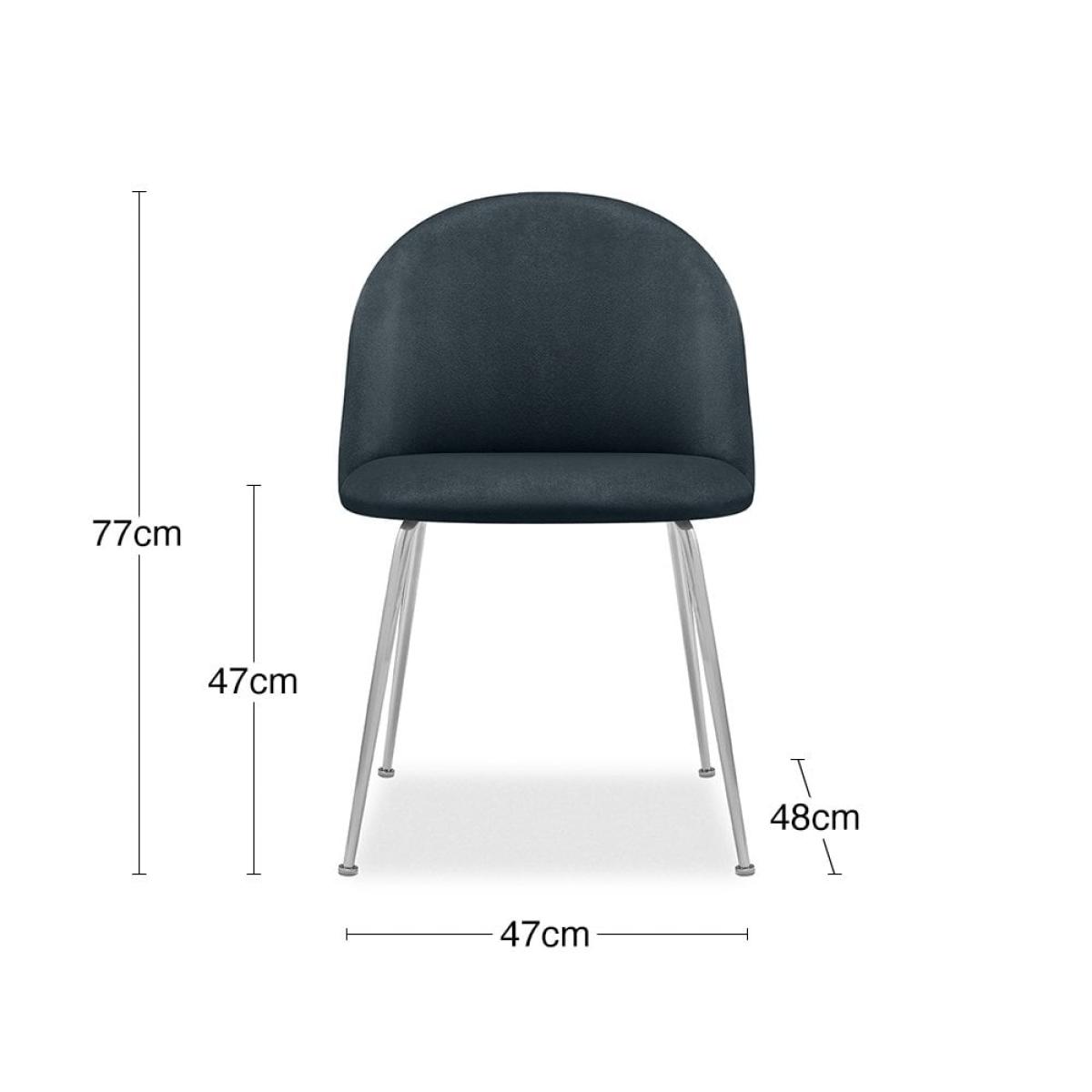 Nova Dining Chair, Midnight Grey Recycled Velvet Leg Colour: Chrome – image 10