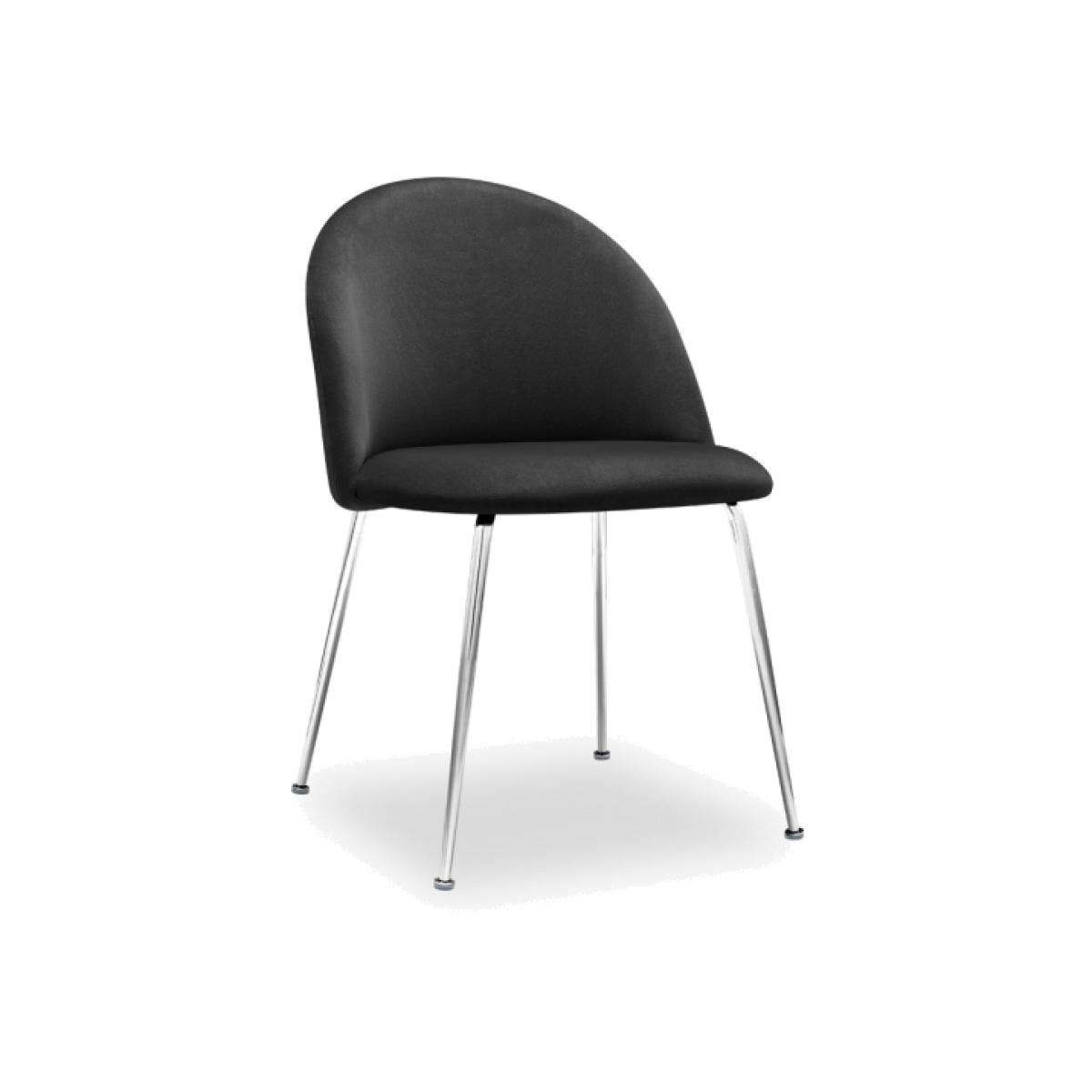 Nova Dining Chair, Midnight Grey Recycled Velvet Leg Colour: Chrome – image 1