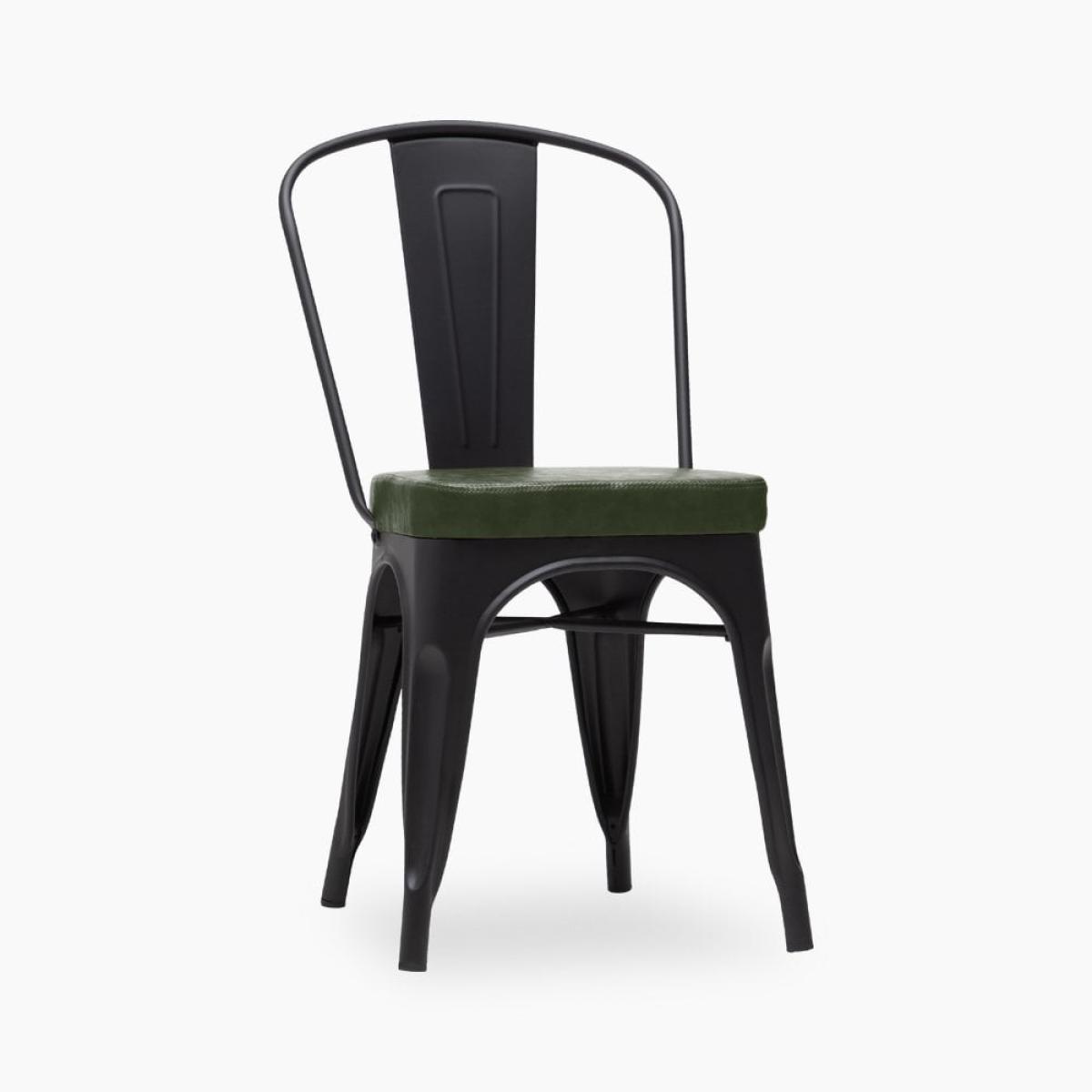 Xavier Pauchard Tolix Style Metal Dining Chair, Vintage Green & Black – image 2