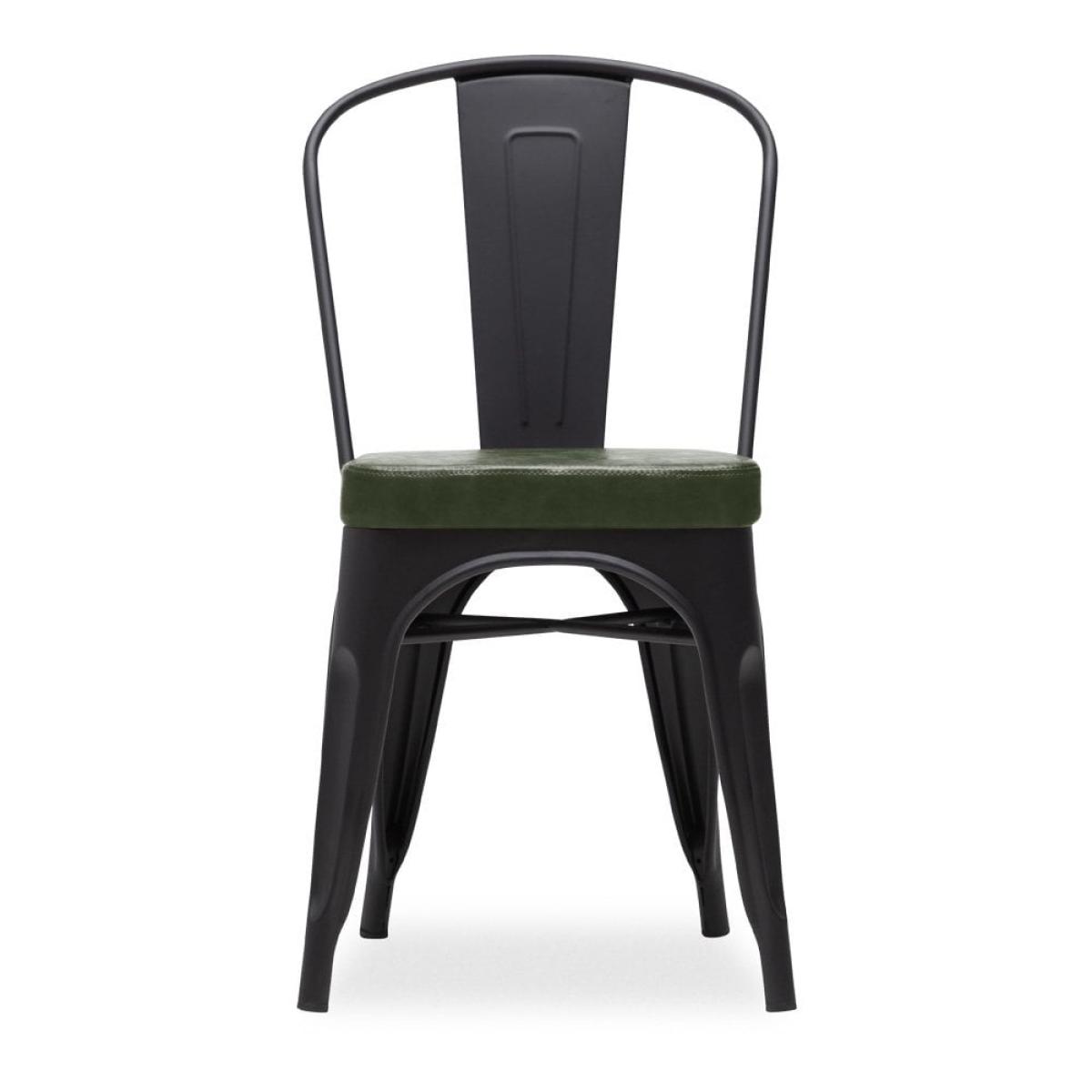 Xavier Pauchard Tolix Style Metal Dining Chair, Vintage Green & Black – image 3