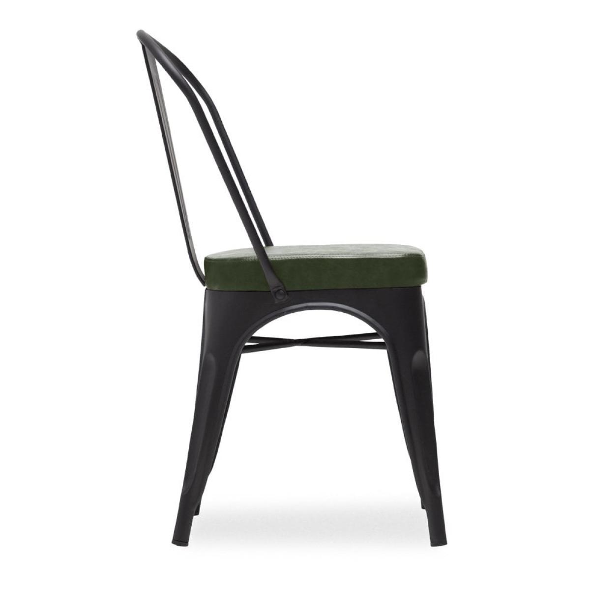 Xavier Pauchard Tolix Style Metal Dining Chair, Vintage Green & Black – image 4