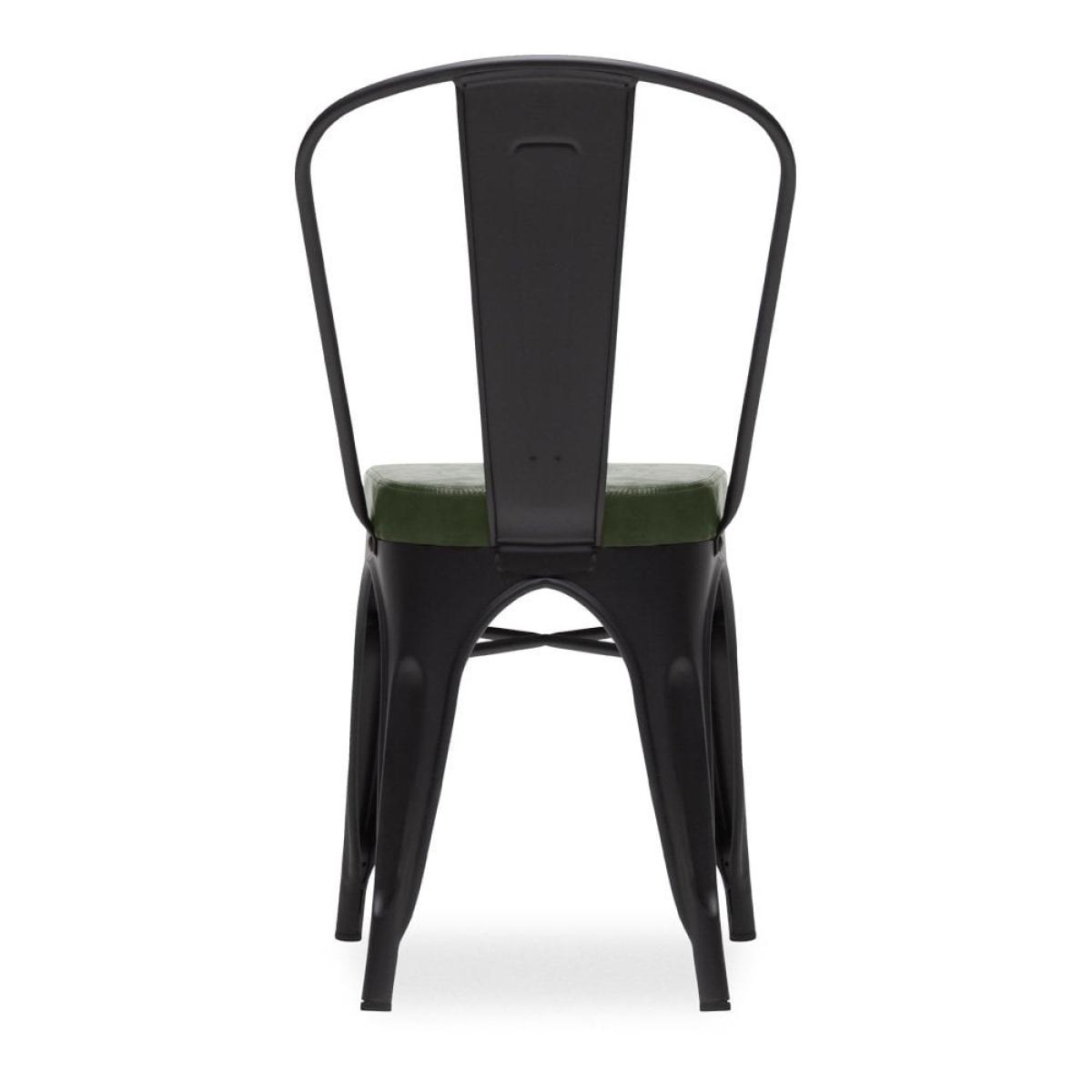 Xavier Pauchard Tolix Style Metal Dining Chair, Vintage Green & Black – image 6