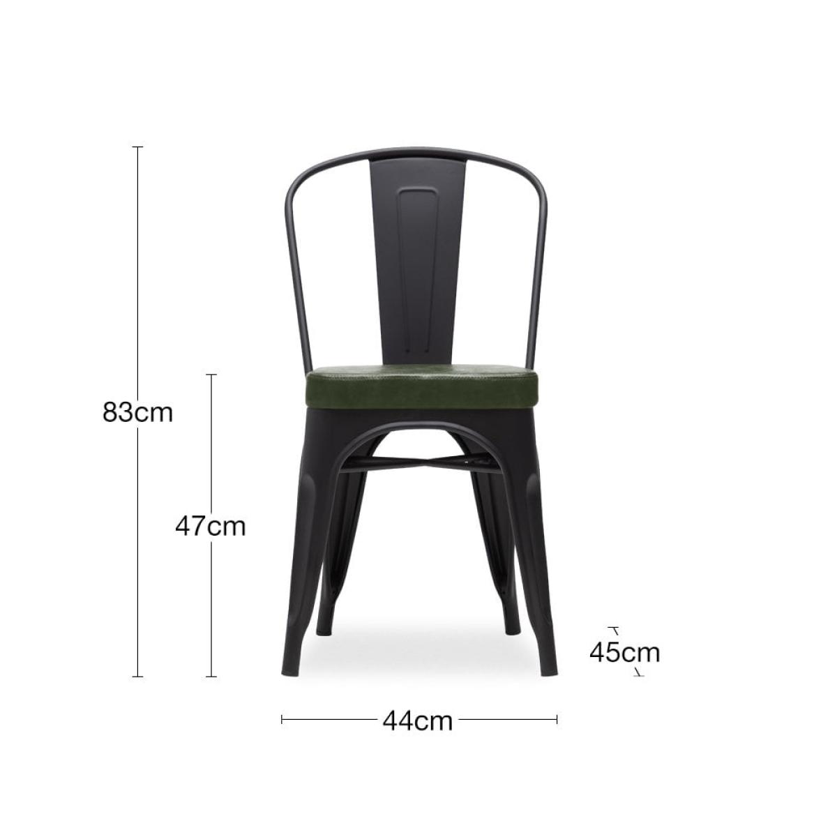 Xavier Pauchard Tolix Style Metal Dining Chair, Vintage Green & Black – image 8