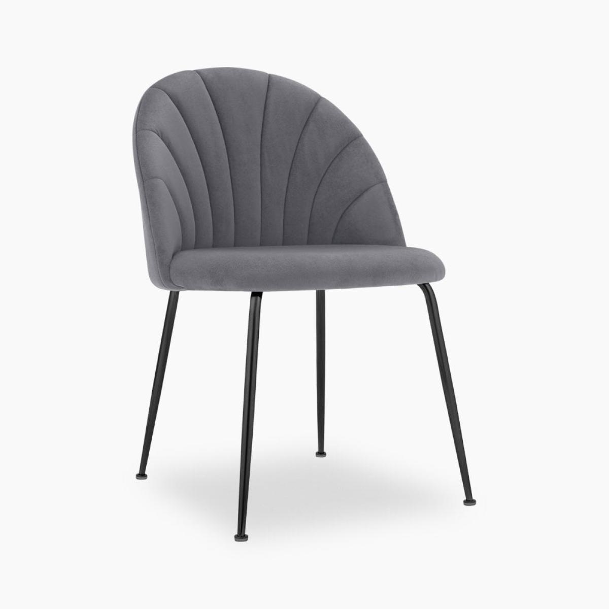 £40 Off Sylvia Dining Chair, Grey Velvet Leg Colour: Chrome – image 2