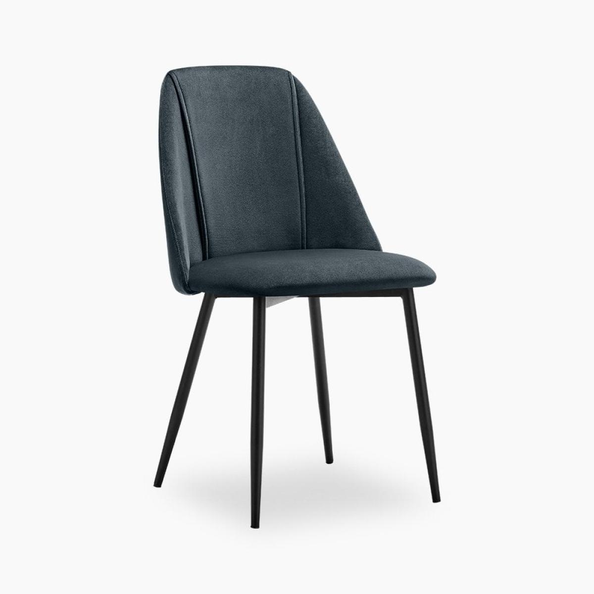 Marco Dining Chair, Midnight Grey Recycled Velvet – image 2