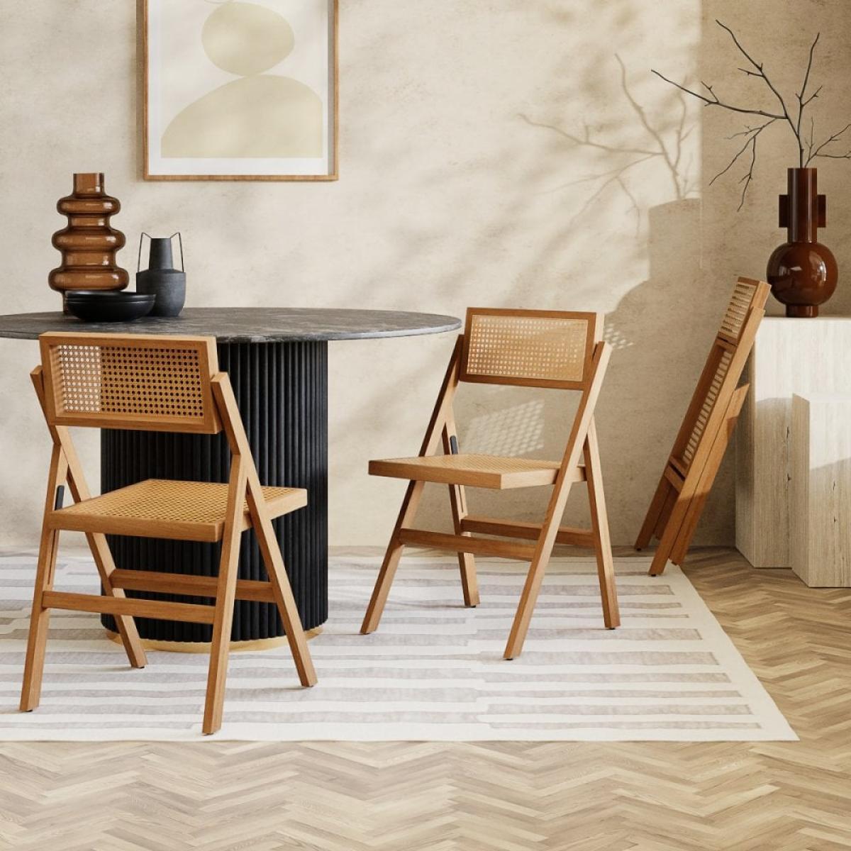 £30 Off Palmer Wooden Folding Dining Chair, Light Walnut – image 2