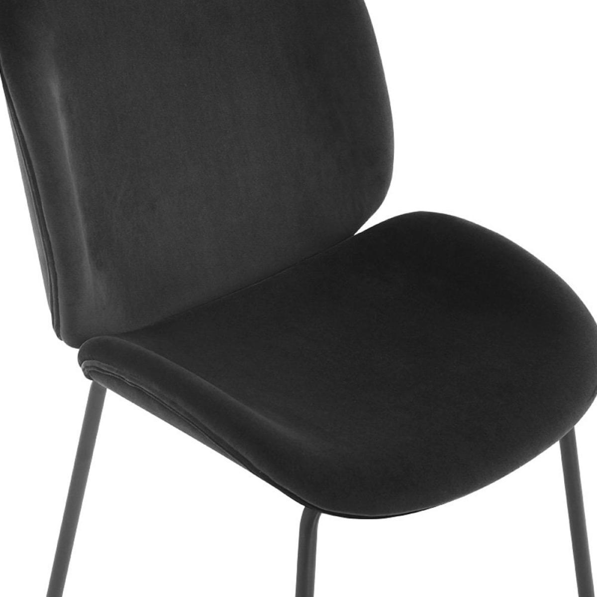 Hoxton Dining Chair, Midnight Grey Sustainable Velvet – image 4