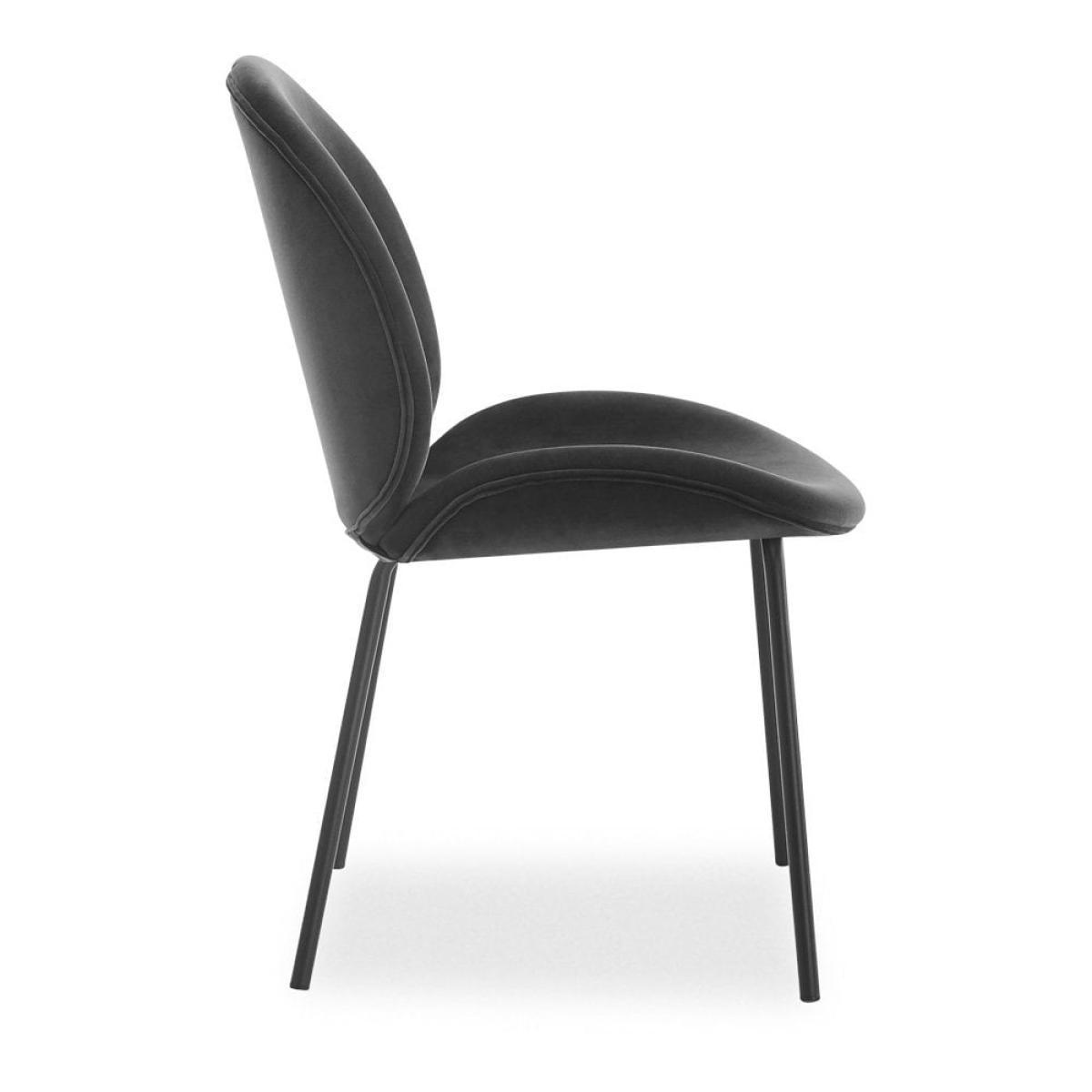 Hoxton Dining Chair, Midnight Grey Sustainable Velvet – image 6