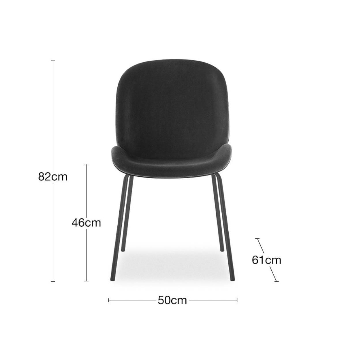 Hoxton Dining Chair, Midnight Grey Sustainable Velvet – image 9