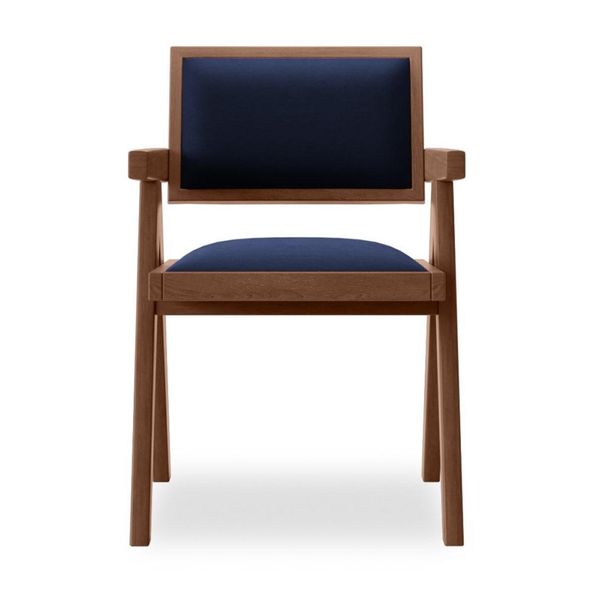 £20 Off Goswell Wooden Carver Dining Chair, Royal Blue Sustainable Velvet & Walnut – image 4