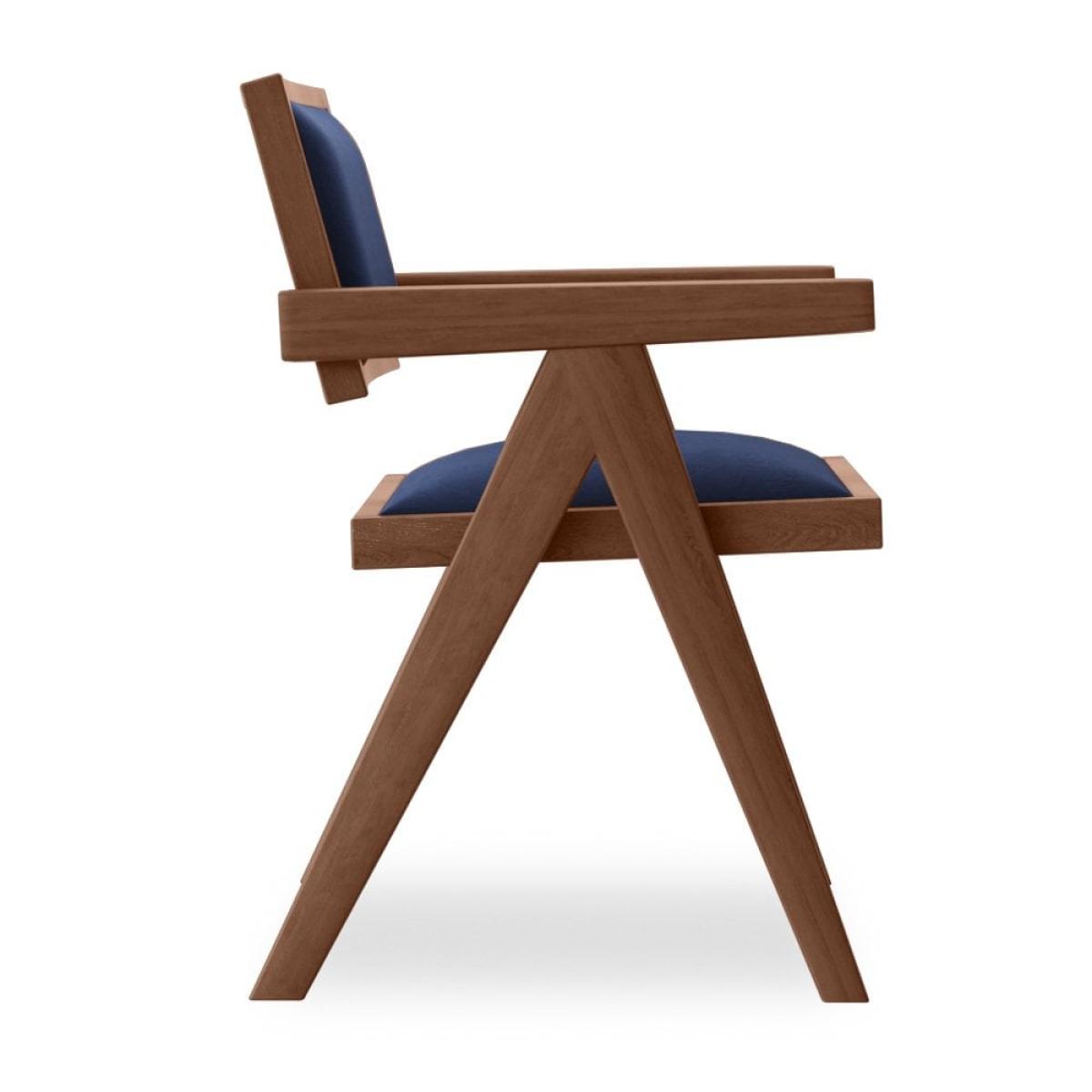 £20 Off Goswell Wooden Carver Dining Chair, Royal Blue Sustainable Velvet & Walnut – image 5