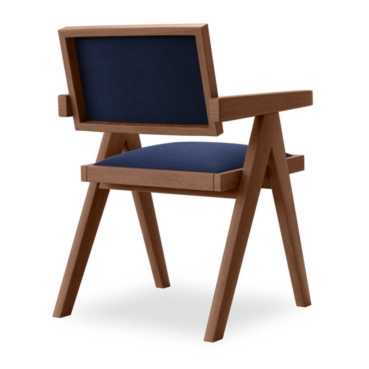 £20 Off Goswell Wooden Carver Dining Chair, Royal Blue Sustainable Velvet & Walnut – image 6