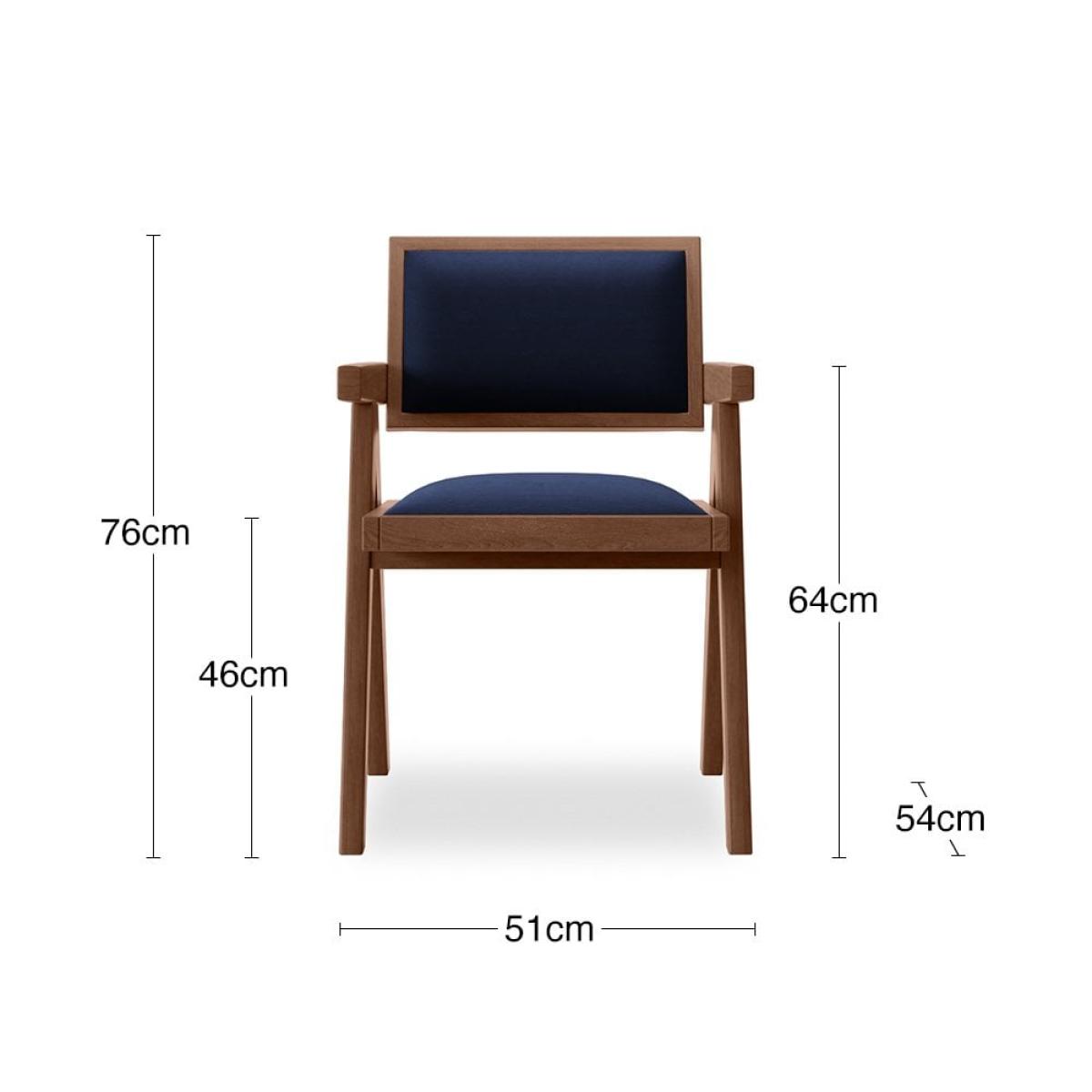 £20 Off Goswell Wooden Carver Dining Chair, Royal Blue Sustainable Velvet & Walnut – image 8