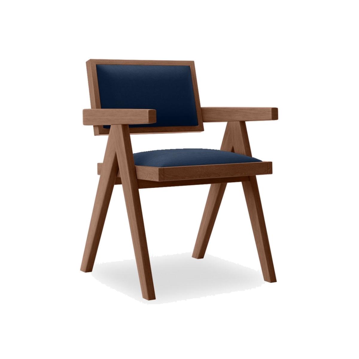£20 Off Goswell Wooden Carver Dining Chair, Royal Blue Sustainable Velvet & Walnut – image 1