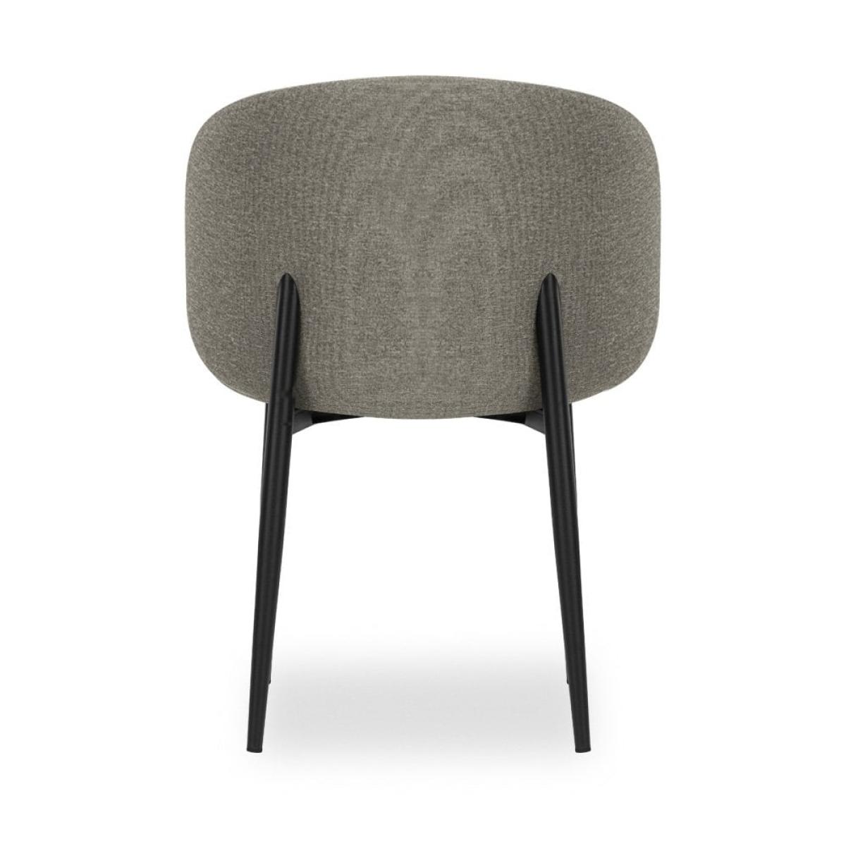 Cameron Dining Chair, Specked Grey Sustainable Fabric & Black – image 2