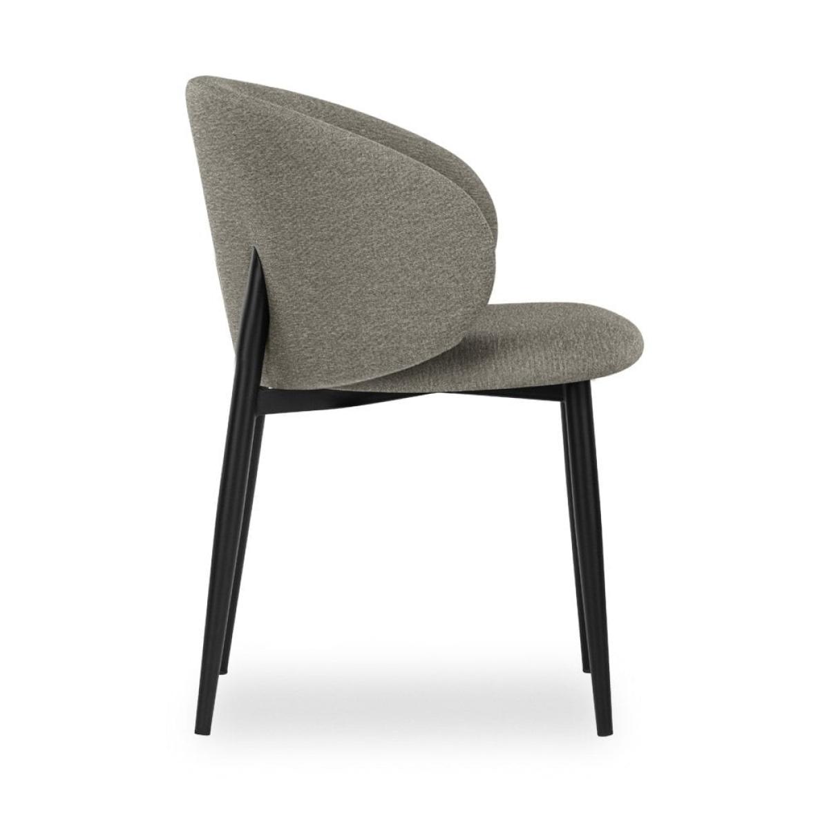 Cameron Dining Chair, Specked Grey Sustainable Fabric & Black – image 5