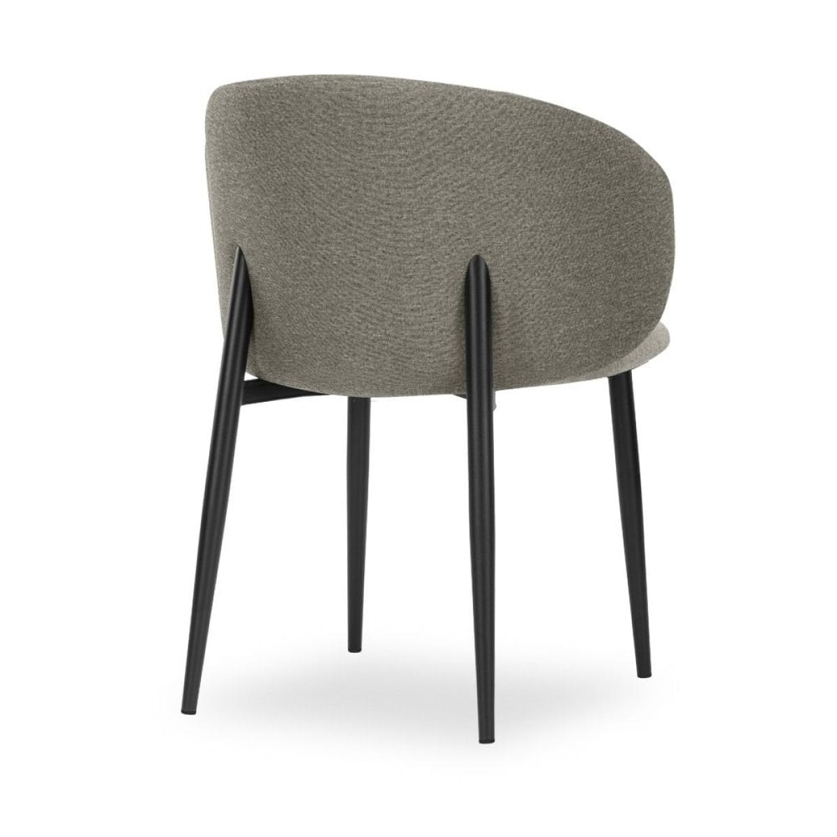 Cameron Dining Chair, Specked Grey Sustainable Fabric & Black – image 6